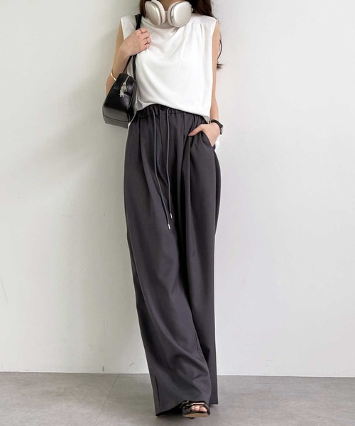 パンツ yonosukee YOUING.（ユイン） スラックス パンツ リラックスイージーワイドパンツ