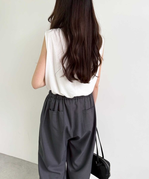 YOUING.（ユイン） スラックス パンツ リラックスイージーワイドパンツ