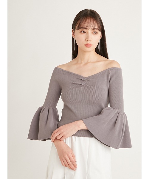 「SNIDEL」 7分袖ニット ONE SIZE グレー レディース
