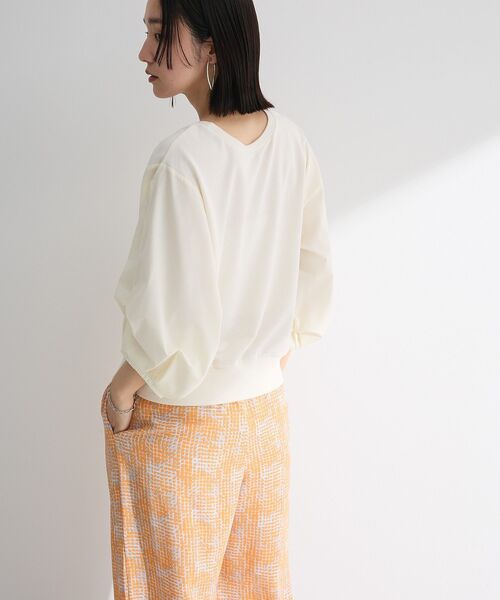 park215c Green Parks（グリーンパークス） tシャツ 2WAY7分袖タック裾ZIPプル