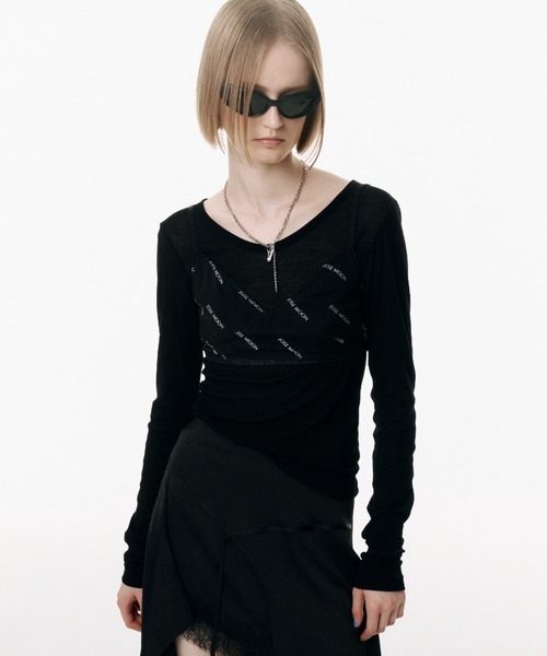 JOSE MOON（ジョゼムーン） tシャツ SHEER UN CUTSEW/シアーユーネック