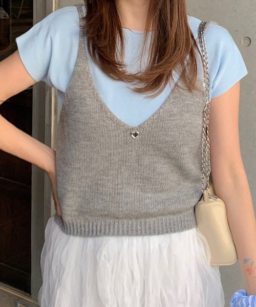キャミソール ハートモチーフ ニットビスチェ : ZOZOTOWN Yahoo!店