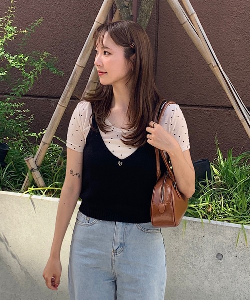 キャミソール ハートモチーフ ニットビスチェ : ZOZOTOWN Yahoo!店