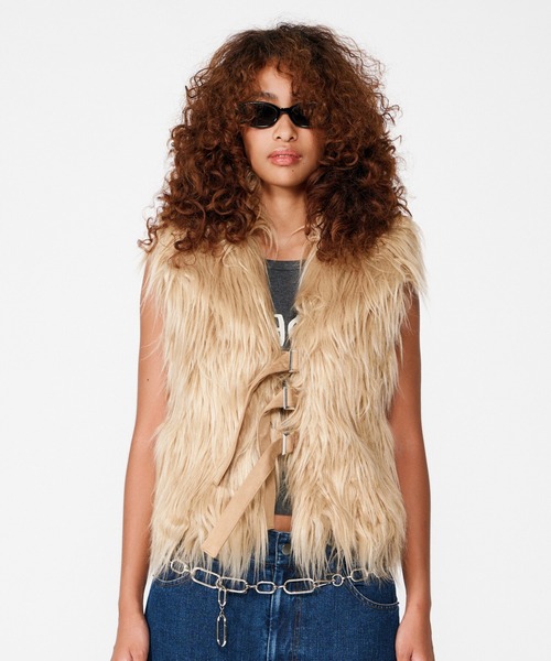 BEEDEN コート アウター VOLUME FUR VEST レディース : ZOZOTOWN Yahoo 