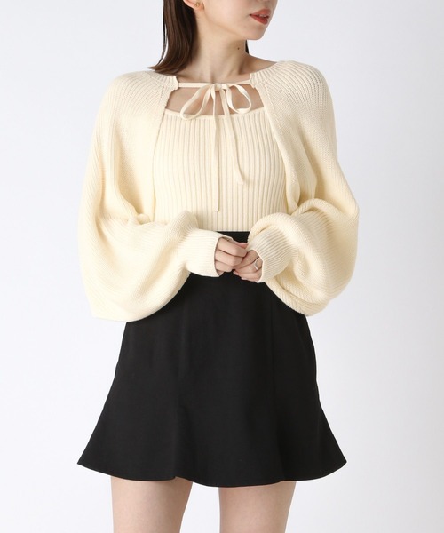 「Heather」 ニットアンサンブル FREE チャコールグレー レディース_画像5