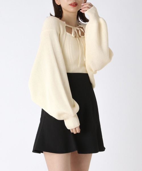 「Heather」 ニットアンサンブル FREE チャコールグレー レディース_画像6