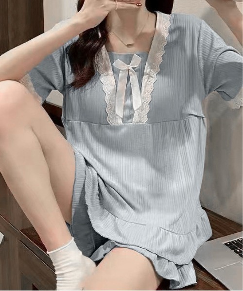 BLANC FICELLE パジャマ ルームウェア ツーピース パジャマ