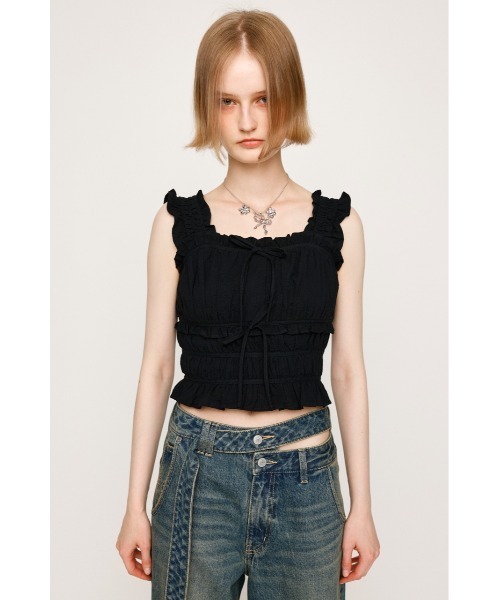 SOCCER GATHER CAMI TOPS サッカー ギャザーキャミトップス SLY（スライ） ブラウス シャツ SUCKER GATHER CAMI TOPS サッカー