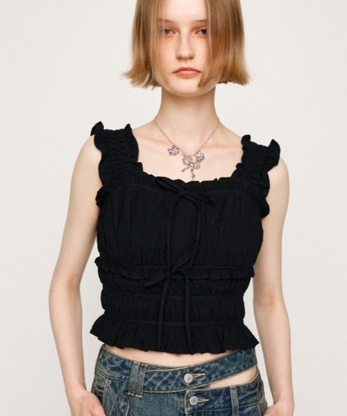 SLY ブラウス シャツ SUCKER GATHER CAMI TOPS サッカー