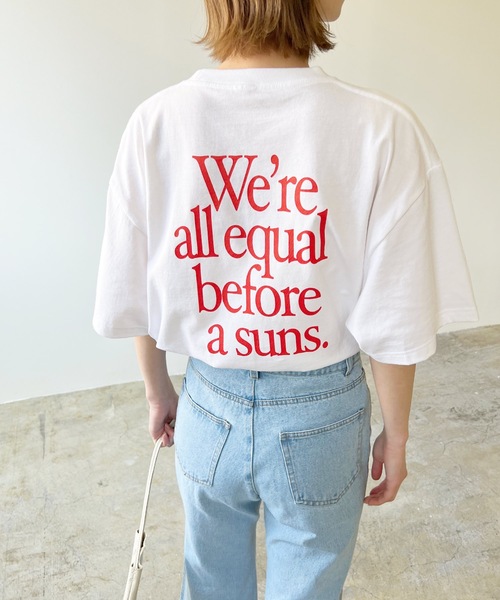 「LIAN」 半袖Tシャツ FREE レッド レディース_画像4