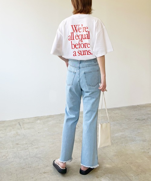 「LIAN」 半袖Tシャツ FREE レッド レディース_画像6