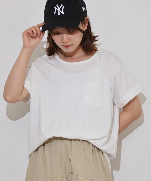 mitis（ミティス） tシャツ 半袖 ラウンドヘム胸ポケット付きTシャツ