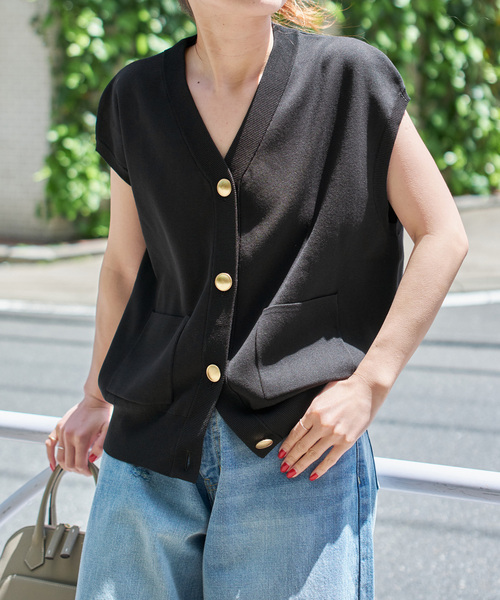 ベスト ジレ 「WEB限定/追加」総針Vネック ニットベスト レディース Spick＆Span ベスト ジレ 「WEB限定追加」ウォッシャブルVネック