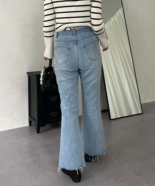 [prose verse] обработка ботинки cut Denim брюки MEDIUM голубой женский 