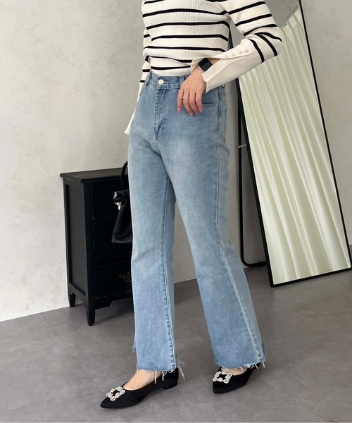[prose verse] обработка ботинки cut Denim брюки MEDIUM голубой женский 