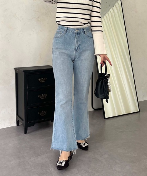 [prose verse] обработка ботинки cut Denim брюки MEDIUM голубой женский 