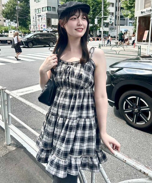 INGNI（イング） ワンピース チェック柄ミニキャミティアード