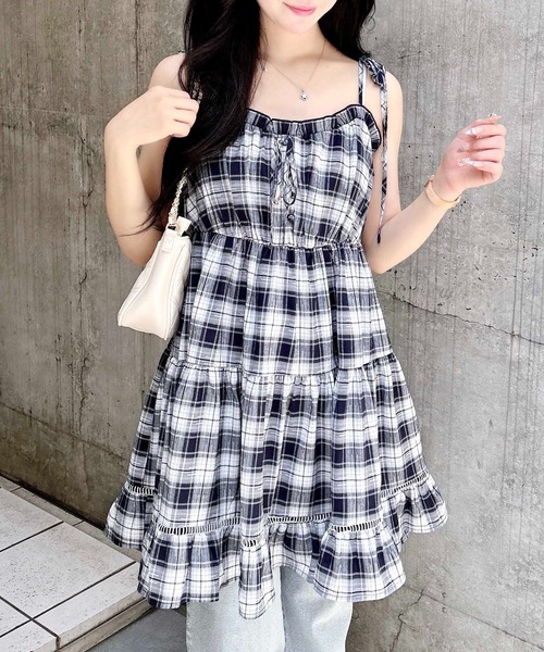 GANNI チェック柄ティアードミニワンピース GANNI チェック柄ティアードミニワンピース - メルカリ