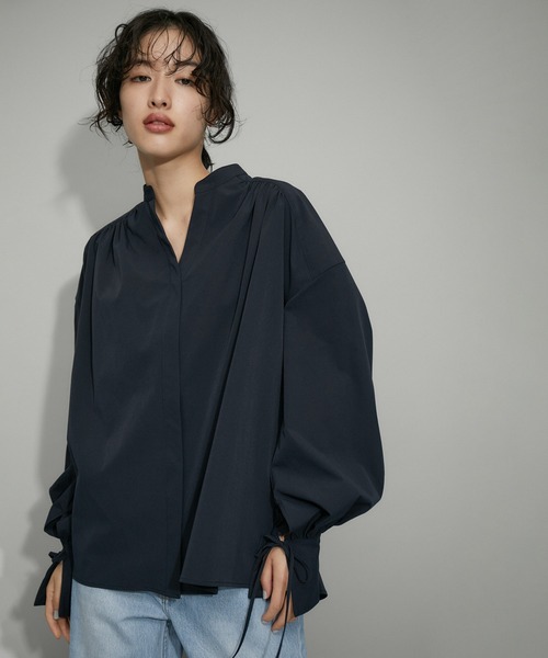 「ADAM ET ROPE'」 長袖シャツ 38 ネイビー レディース