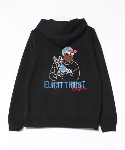 パーカー 髭おじさん サガラ刺繍 裏毛ZIPパーカー メンズ