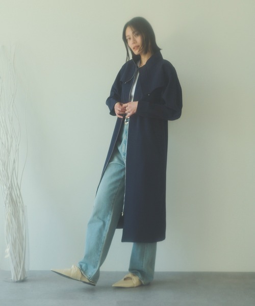 「HANNE」 コート フリー ネイビー レディース_画像5