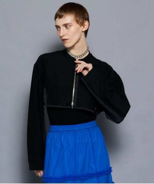 カーディガン 「25AW PRE-ORDER」Different Material Docking Sweat Cardigan/異素材ドッキングスウ