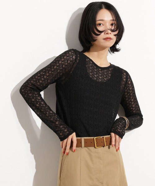 tシャツ クルーネックレースカットソー「WEB限定商品」 レディース