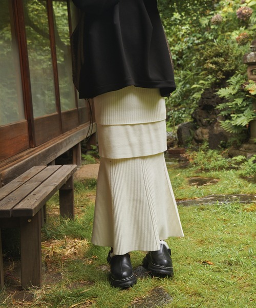 ommo スカート OMMO スカート LAYERED KNIT SK : ZOZOTOWN Yahoo!店 - 通販