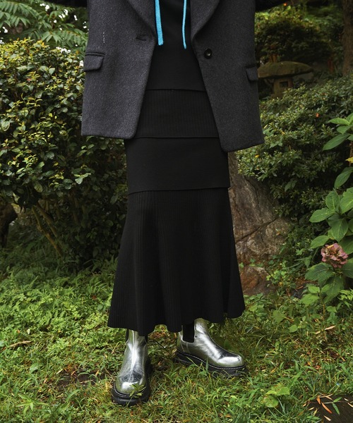 ommo スカート OMMO スカート LAYERED KNIT SK : ZOZOTOWN Yahoo!店 - 通販