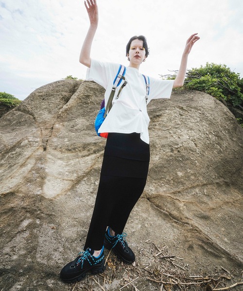 OMMO（オーエムエムオー） ロング スカート LAYERED KNIT SK