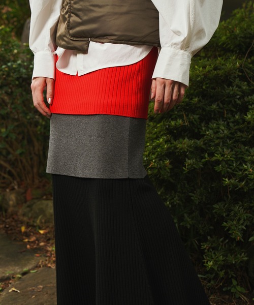 OMMO（オーエムエムオー） スカート LAYERED KNIT SK : ZOZOTOWN Yahoo