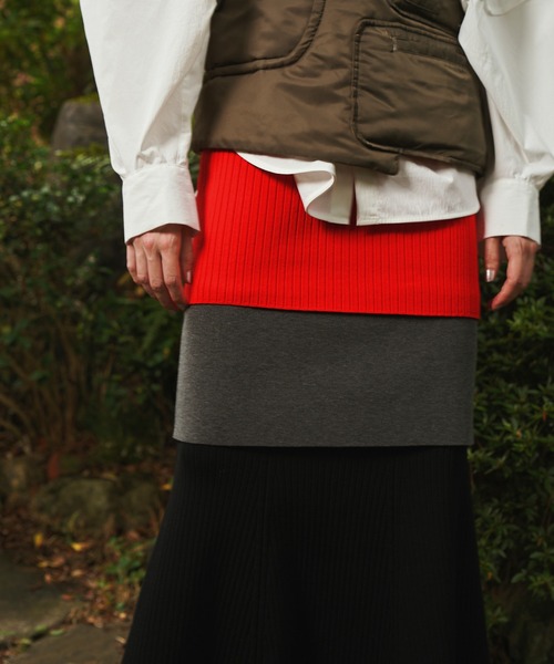 OMMO（オーエムエムオー） スカート LAYERED KNIT SK : ZOZOTOWN Yahoo