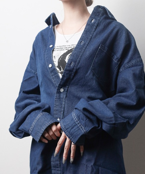 シャツ 「6.5oz ライトデニムシャツ」 メンズ レディース : ZOZOTOWN