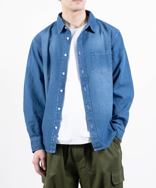 シャツ 「6.5oz ライトデニムシャツ」 メンズ レディース : ZOZOTOWN