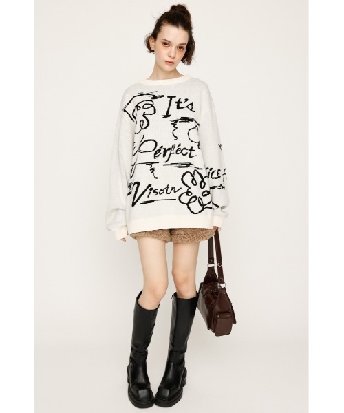 SLY(スライ) ニット セーター JQ LOGO MOTIF TOPS ジャガード ロゴ SLY(スライ) ニット セーター JQ LOGO MOTIF TOPS ジャガード ロゴ