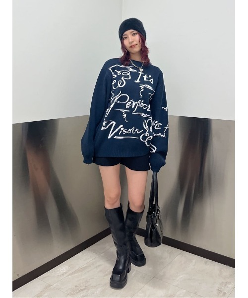 SLY（スライ） ニット セーター JQ LOGO MOTIF TOPS ジャガード ロゴ