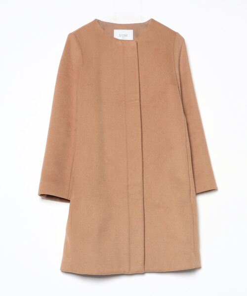 IENA コート　サイズ38 ナチュラル　アイボリー IENA（イエナ） ノーカラーコート 38 ナチュラル レディース