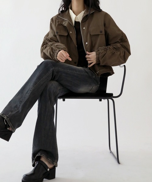 「UNE MANSION」 ジップアップブルゾン FREE ベージュ レディース_画像8