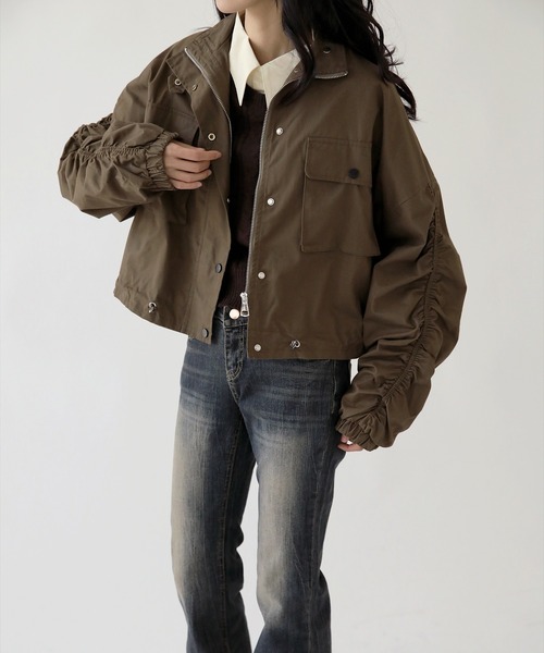 「UNE MANSION」 ジップアップブルゾン FREE ベージュ レディース_画像9