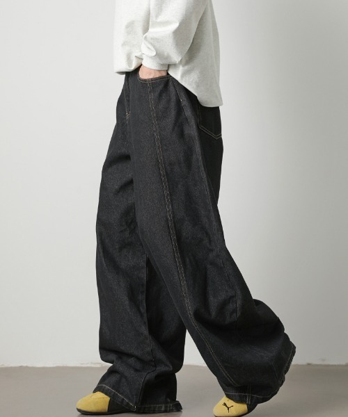 ワイドパンツ ジーンズ ワイドデニムパンツ メンズ : ZOZOTOWN Yahoo