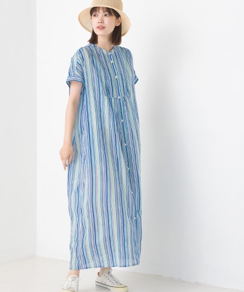 「OMNES」 半袖ワンピース FREE ブルー系その他 レディース_画像9