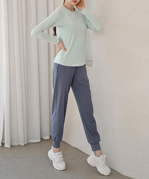 HYS SHOP レギンス スパッツ レディース 長袖ヨガトップス+ハイ
