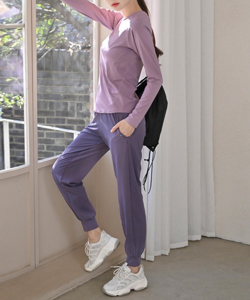 HYS SHOP レギンス スパッツ レディース 長袖ヨガトップス+ハイ
