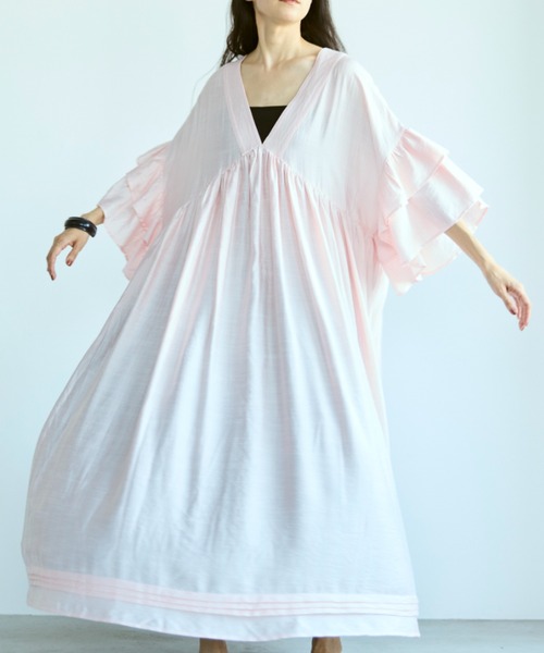 「Libra Cue」 半袖ワンピース 2 ブルー レディース_画像3