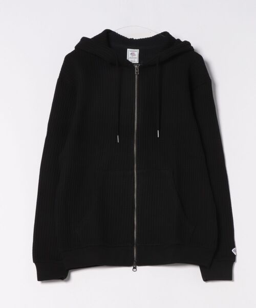 パーカー 「JEMORGAN LONG JOHNS」ビッグワッフルZIPパーカー ダブルジップパーカー フーデッドパーカー メンズ レディース