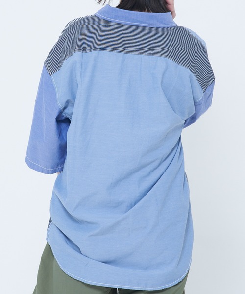 「CORISCO」 半袖シャツ MEDIUM ブルー メンズ_画像4