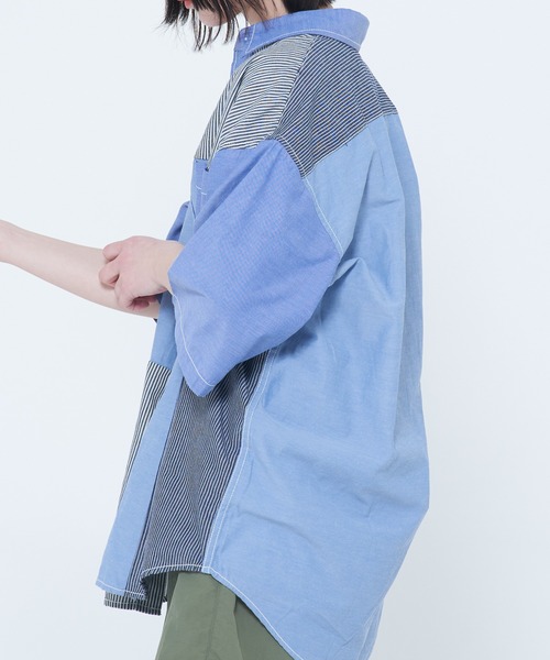「CORISCO」 半袖シャツ MEDIUM ブルー メンズ_画像5
