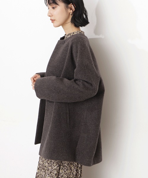 【NATURAL BEAUTY BASIC】ウールノーカラーコート【試着のみ】 NATURAL BEAUTY BASIC（ナチュラルビューティーベーシック） ノー