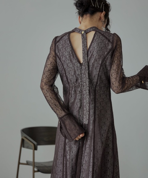 「niana」 長袖ワンピース M ブラウン レディース_画像9