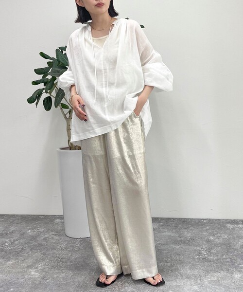 「fredy emue」 長袖ブラウス 38 ダークブラウン レディース_画像2